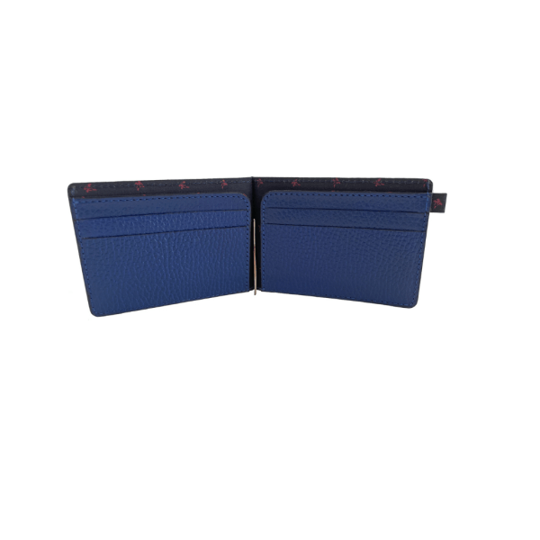 Dunbar Leather Clip Wallet - Blue  Color